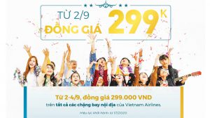 Khuyến mãi đồng giá 299.000 tất cả các đường bay nội địa