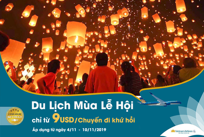 Chỉ 9 USD khuyến mãi từ Vietnam Airlines trải nghiệm các lễ hội