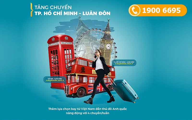 Vietnam Airlines tăng tần suất chuyến bay đi London