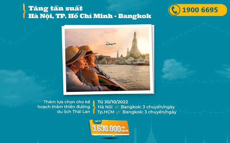 Vietnam Airlines ưu đãi vé máy bay đi Bangkok giá chỉ từ 3.630.000 VNĐ