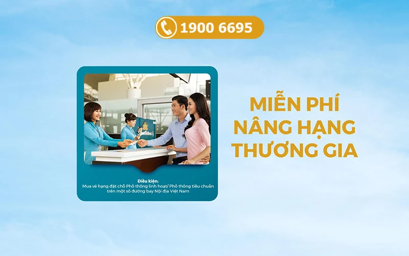 Vietnam Airlines miễn phí nâng vé Hạng Thương Gia