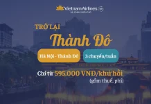 Vietnam Airlines nối lại lại đường bay Hà Nội – Thành Đô