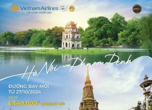 Vietnam Airlines ưu đãi đường bay thẳng mới đến Phnom Penh