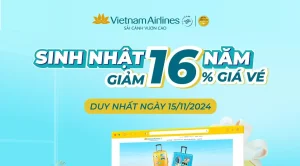 Vietnam Airlines ưu đãi 16% vé máy bay nhân dịp sinh nhật